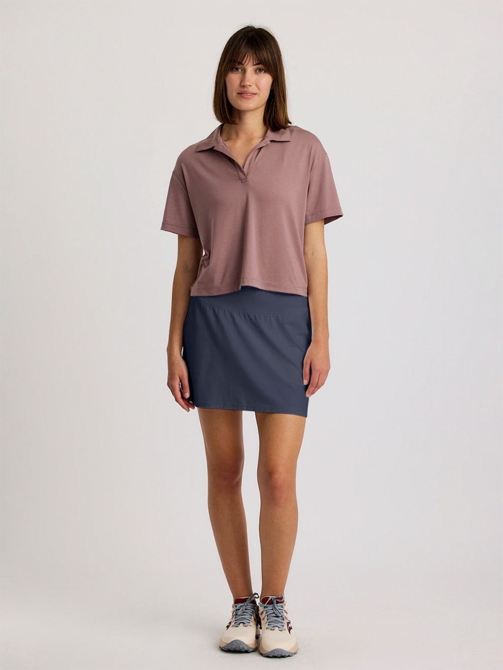 Free Fly Womens All Day Skort Storm Cloud Size Large EUC Preppy Gorpcore